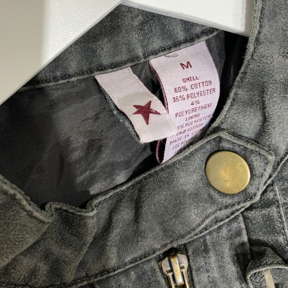 STELLA STAR Ruffled Faux Leather Moto Jacket - Picture 6 of 8